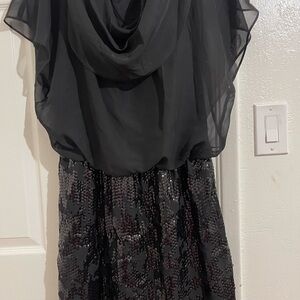 Elegant Black Sequin Mini Dress